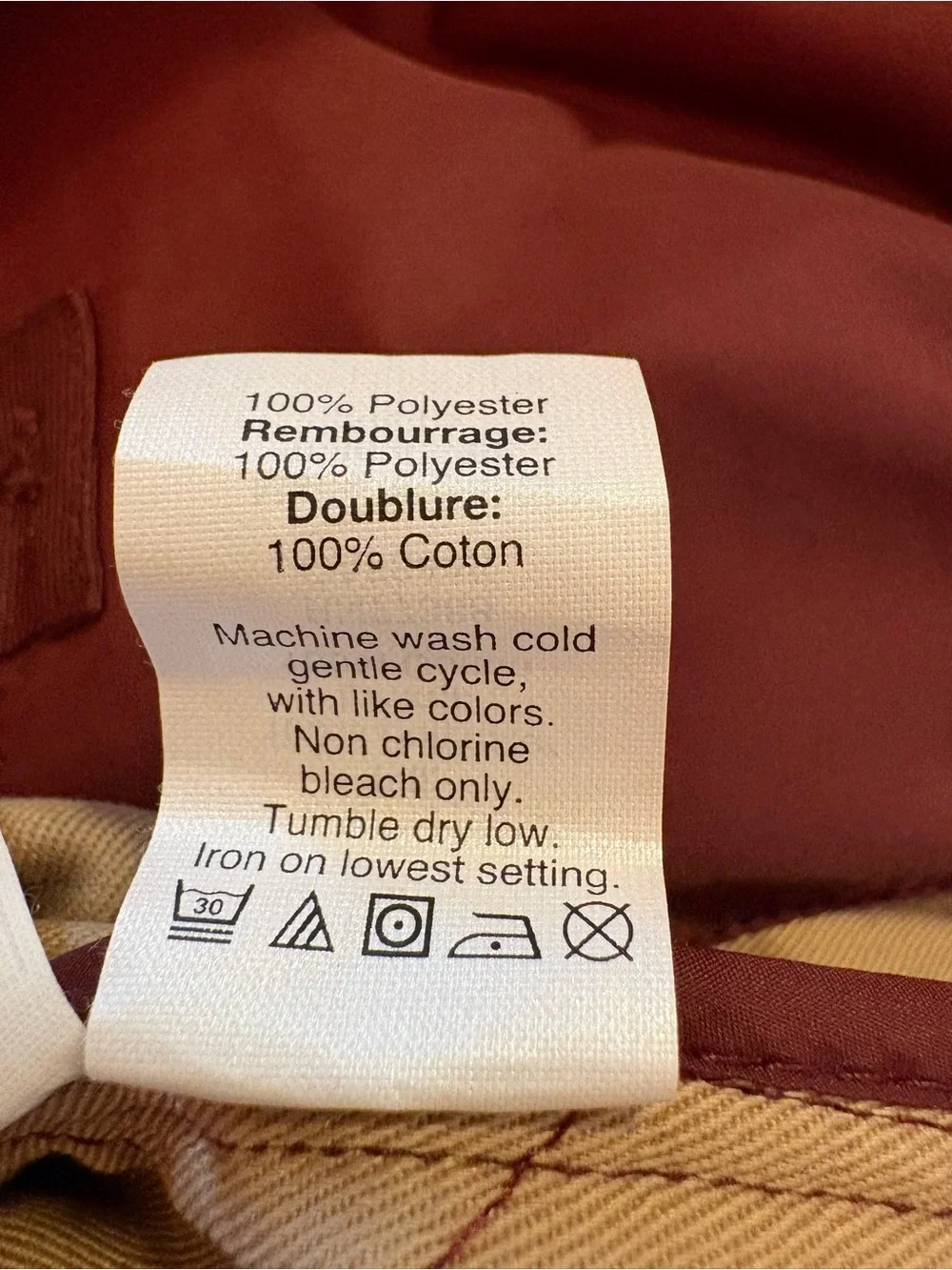 J. Crew Walker Quilted Vest Burgundy Full Zip Men’s Size Large Outdoor